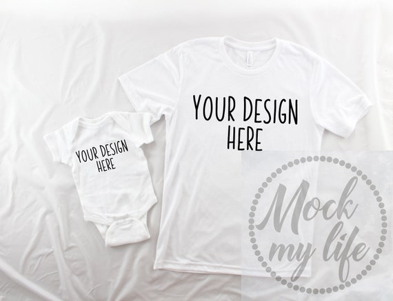 Shirt Set Mockup White Shirt Mockup Bella Canvas 3001 Etsy