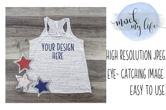 Patriotic Bella Canvas Mockup Bella Canvas Tank 8800 White Etsy