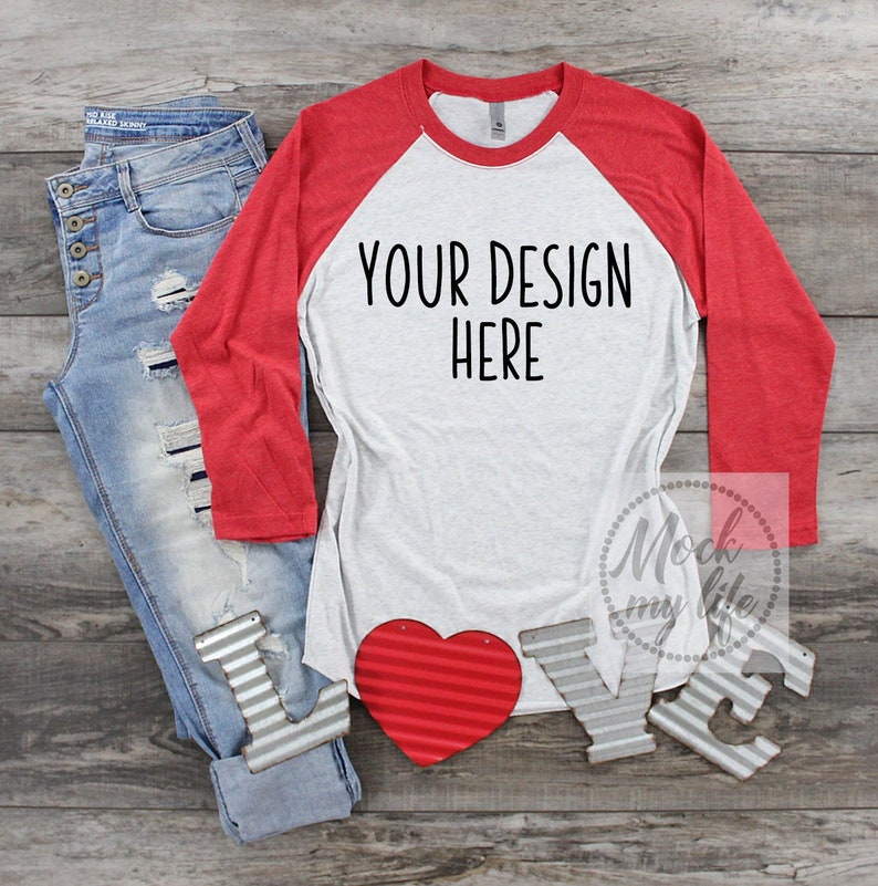 Download Red Next Level 6051 Styled Flat Lay Valentines Day Mockup ...