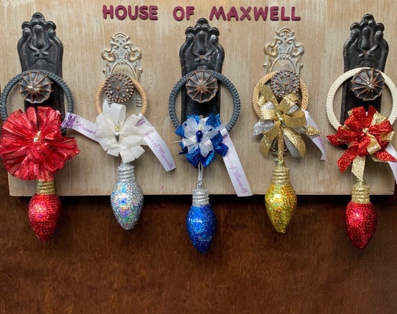 Sequin Christmas Bulb Door Knob Hangers Etsy