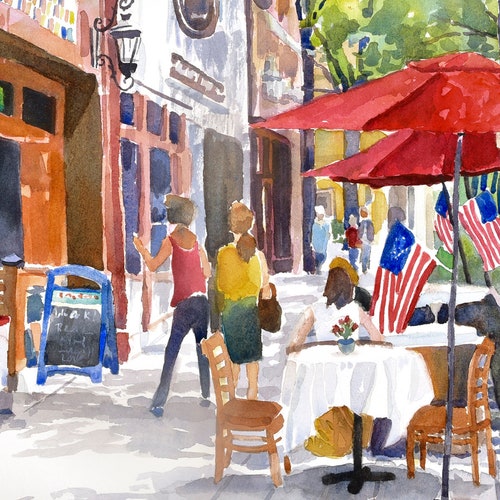 Greenville South Carolina Wall Art City Watercolor Etsy