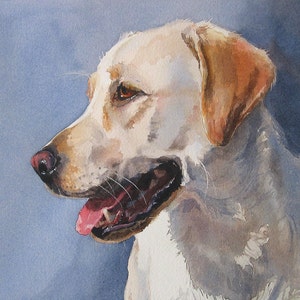 Yellow Lab painting, Yellow Lab Watercolor, Dog Portrait, Painting of Yellow Labrador Retriever