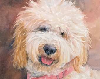 Goldendoodle Print, Goldendoodle painting, goldendoodle watercolor, dog portrait