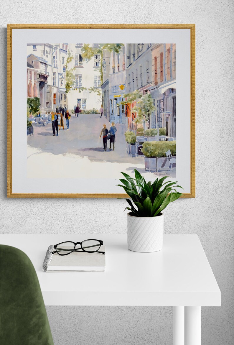 Paris Watercolor Painting: Rue de Barres French Bistro Print image 2