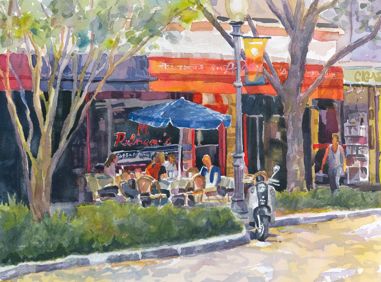 Painting Of Winter Park Florida Park Avenue Cityscape Watercolor Street Scene Art Cafe People On Street Painting Of Winter Park Florida Park Avenue Cityscape Watercolor Street Scene Art Cafe People On Street