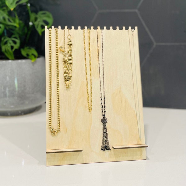 Wooden Necklace Display Stand Holder