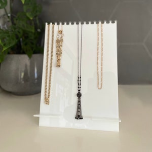 White Acrylic Necklace Display Stand Holder