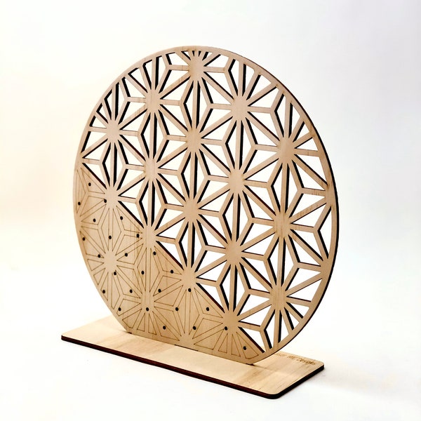 Wooden Earring Holder, Jewellery Stand, Display Hanger, Round Geometric