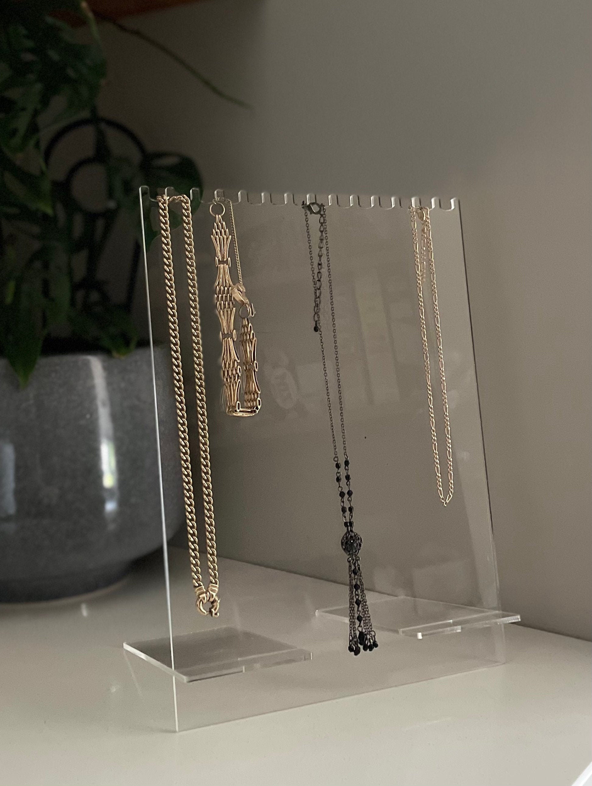 Clear Acrylic Necklace Display Stand Holder Etsy UK