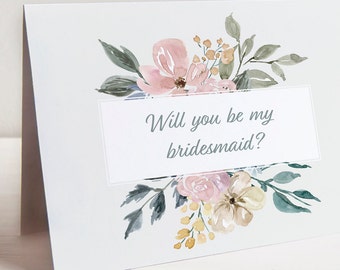 Frierikort för brudtärna och brudtärna. Blomsterträdgård. Utskrivbart. Hälsningskort för direktnedladdning. Bröllopskort