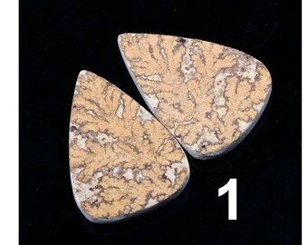 PSILOMELANE CABOCHON PAIR