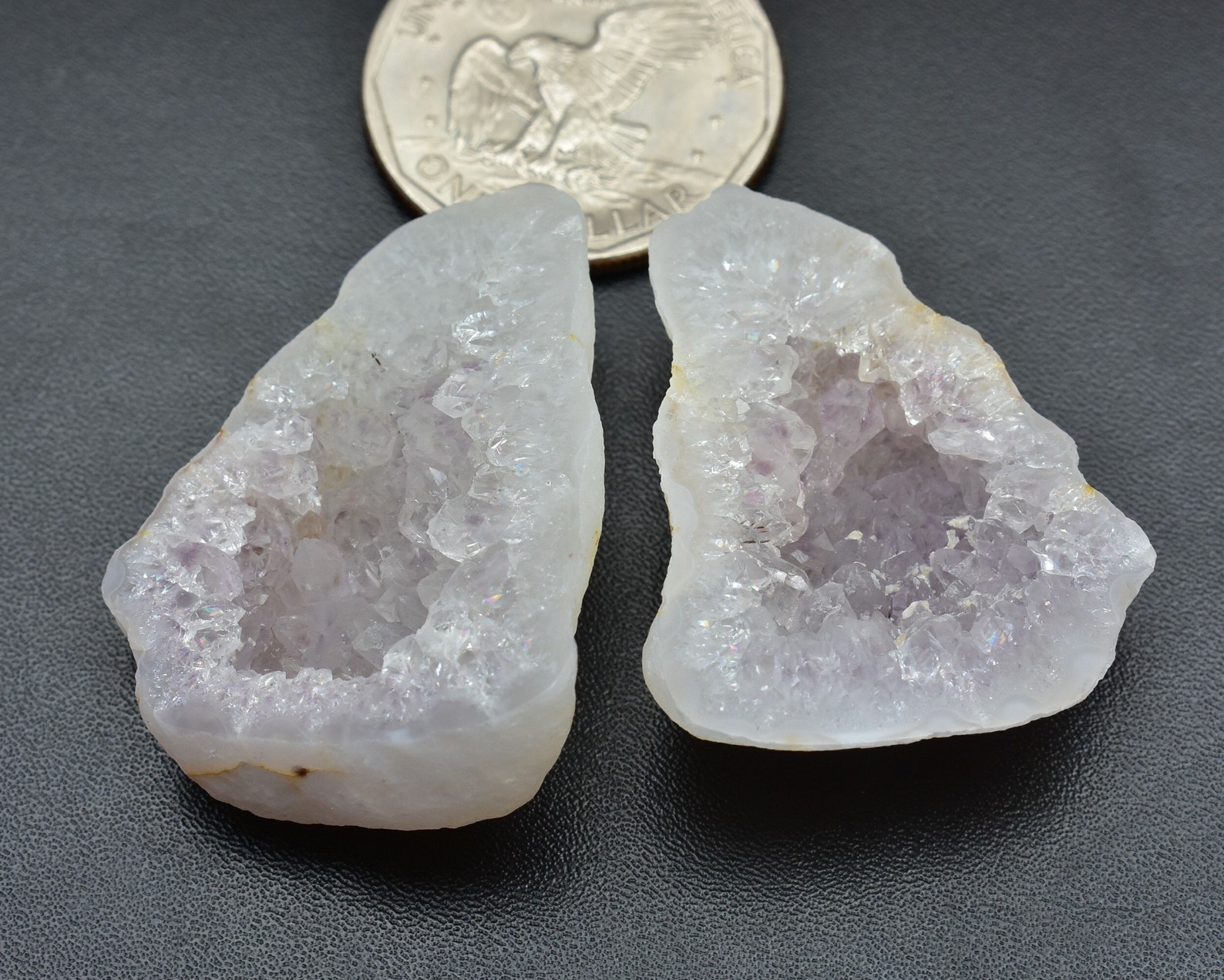 Natural White Agate Geode Druzy Pair Beads/White Open Geode Etsy