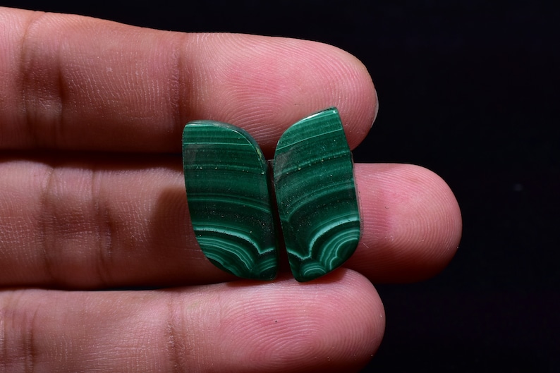 Natural Malachite Fancy Pair Cabochon For Earrings MPL6