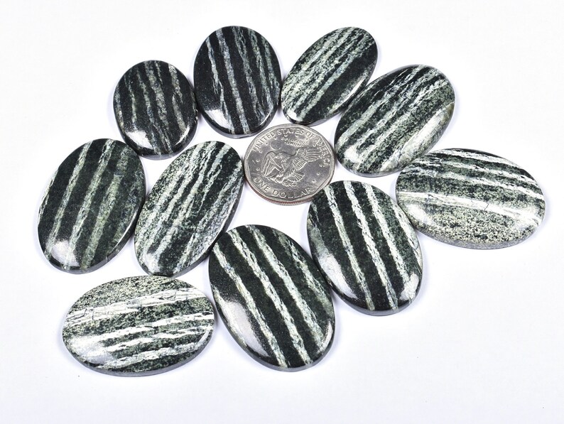 10 Pcs Lot Natural Swiss Green Opal Smooth Cabochon Lot 22x38x5-30x47x6mm 540 Cts 8324-26