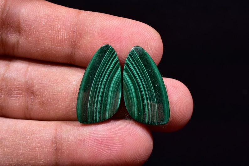 Natural Malachite Fancy Pair Cabochon For Earrings MPL6