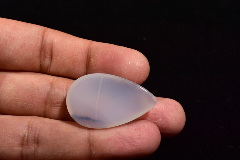 4243-45 Natural DENDRITIC AGATE CABOCHON Fossilised Agate Pear Cabochon For Wire Wrapping 19x32x6mm 28 Cts