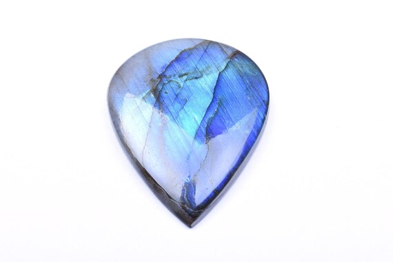 Labradorite de feu bleu fort fort fort naturel poire Cabochon lâche Pierre pour les bijoux faits main 34x46x7mm 81 Cts (8750-59) aba75c Labradorite de feu bleu fort fort fort naturel poire Cabochon lâche Pierre pour les bijoux faits main 34x46x7mm 81 Cts (8750-59) aba75c