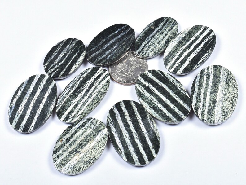 10 Pcs Lot Natural Swiss Green Opal Smooth Cabochon Lot 22x38x5-30x47x6mm 540 Cts 8324-26