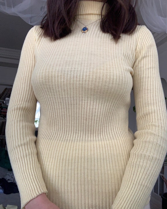 70's turtleneck in lemon - image 1