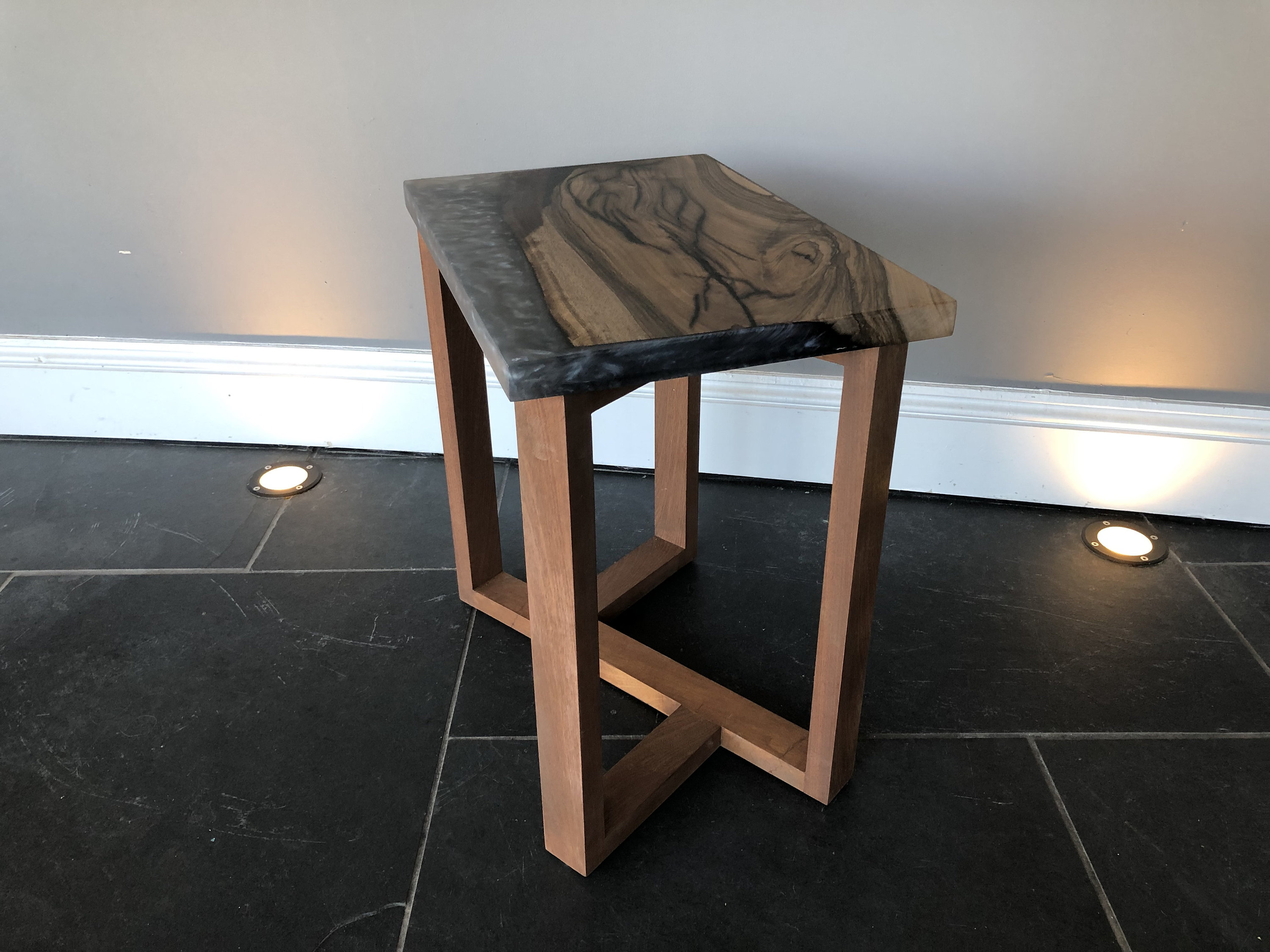 Home & Living Minty Marble Epoxy End Table Nightstand round accent