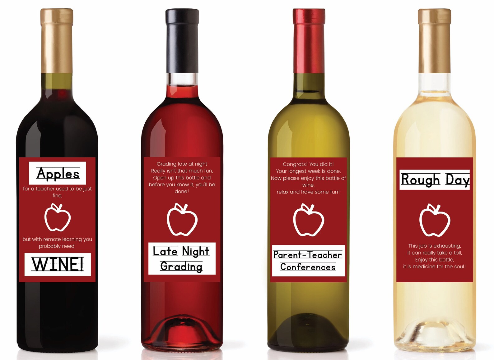 Printable Teacher Wine Labels Etsy