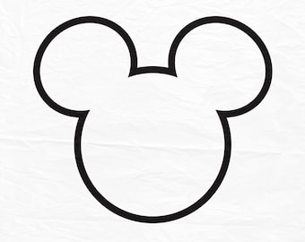 Mickey mouse outline svg | Etsy
