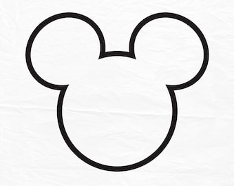 Micky Mouse Ears Love Svg - Layered SVG Cut File