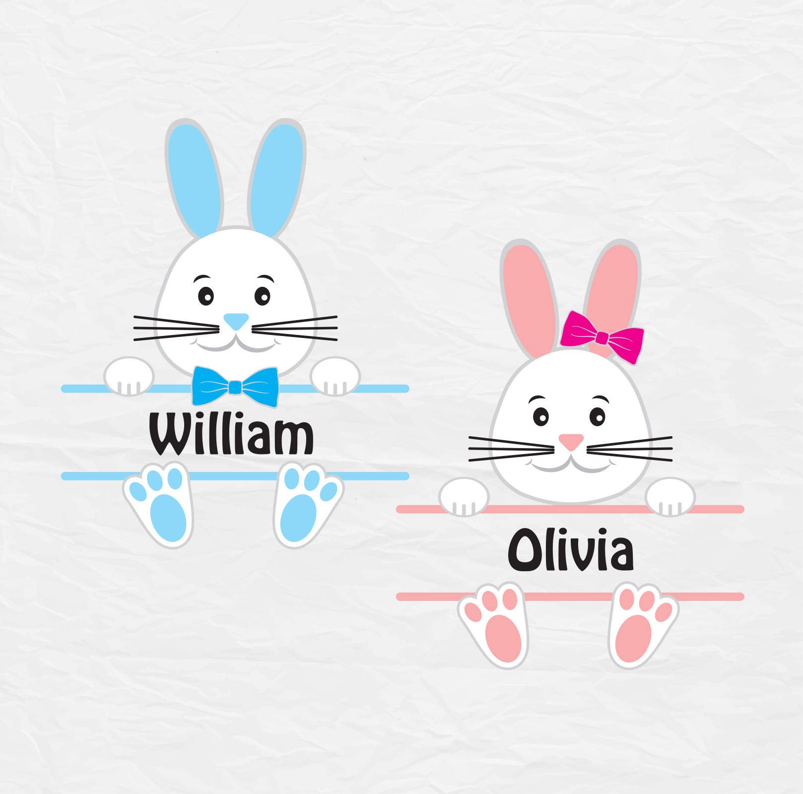 Download Free SVG Cut File - Easter Bunny svg Split Bunny Monogram Easter.....