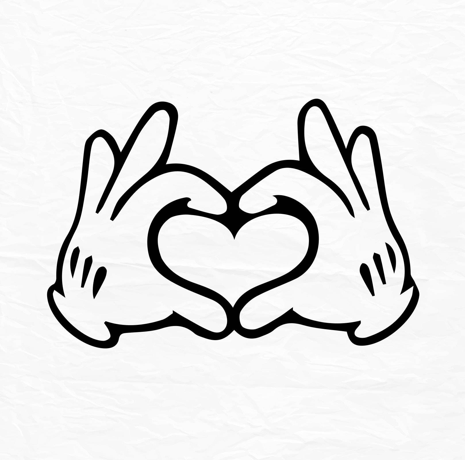 Download Glove Mouse Hand Heart Love Design Love SVG Disney Heart ...