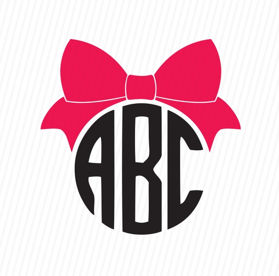 Download Bow Circle Monogram Svg Bow Svg Monogram Frame Svg | Etsy