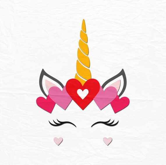 Download Valentine Unicorn SVG Unicorn Head SVG Unicorn Clipart | Etsy