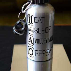 VOLLEYBALL PLAYER Gift. Eat Sleep Volleyball Sublimation Printed 500ml Water Bottle. Sports Accessory Personalised Birthday Gift. SILV