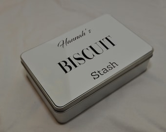 PERSONALISED Biscuit Storage Tin. Personalise With Your Choice Of Name. Birthday Gift,  +MDRN+