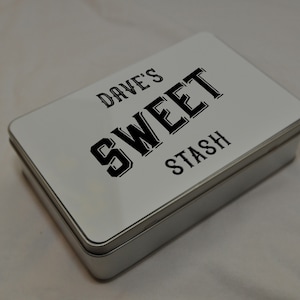PERSONALISED Sweet Storeage Tin. Personalise With Your Choice Of Name. Birthday Gift,