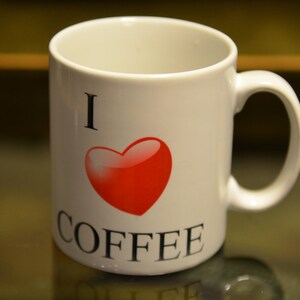 I LOVE Coffee Mug,Love Heart, Typography Mug, Birthday Gift, Christmas Gift,