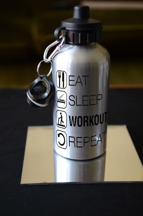 KEEP FIT Eat Sleep Workout Sublimation Printed 500ml Water  Personalised Birthday Sports Cold Drinks SVR