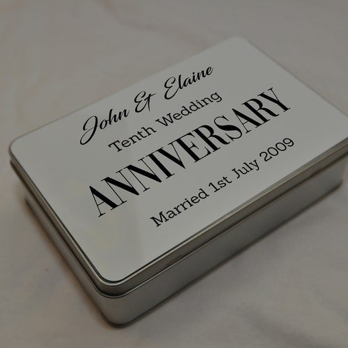 Tin Anniversary Gift Choice of 9 Colours Etsy UK