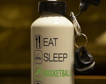 BASKETBALL PLAYER GIFT. Eat Sleep Basketball Sublimation Printed Water Bottle. Birthday Gift Personalised Gift. Sport Accessory