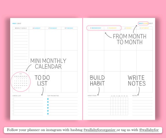 96 2017 weekly planner