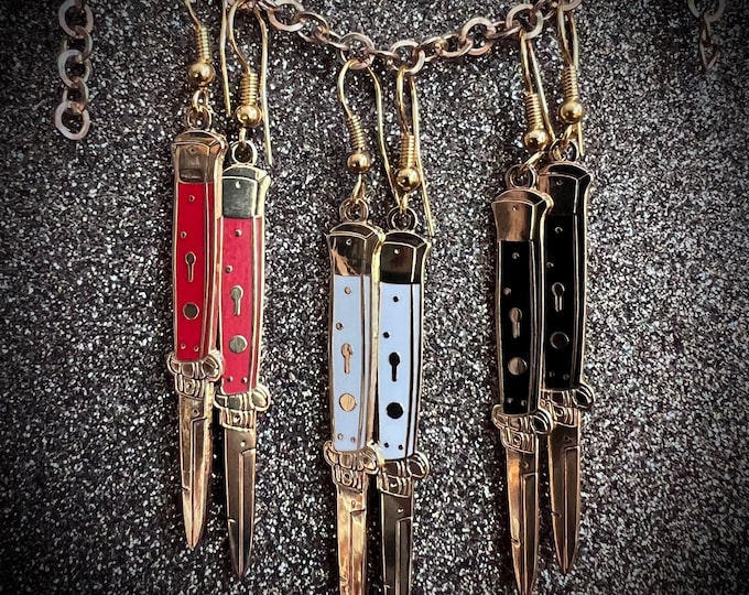 Gold Switchblade Earrings