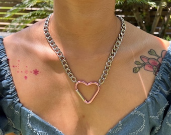 Bold Heart Chain Necklace