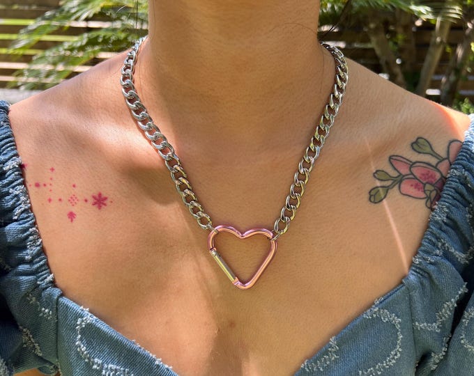 Bold Heart Chain Necklace