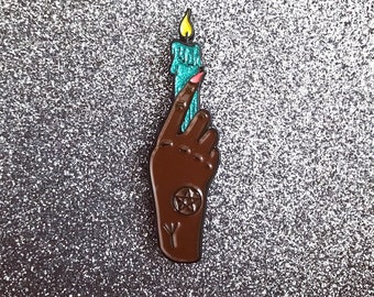 Witchy Hand Pin - Rich Brown Skin Tone