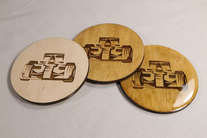 F1 Coaster Set Hand Made Laser Engraved Auto Racing Coasters Etsy