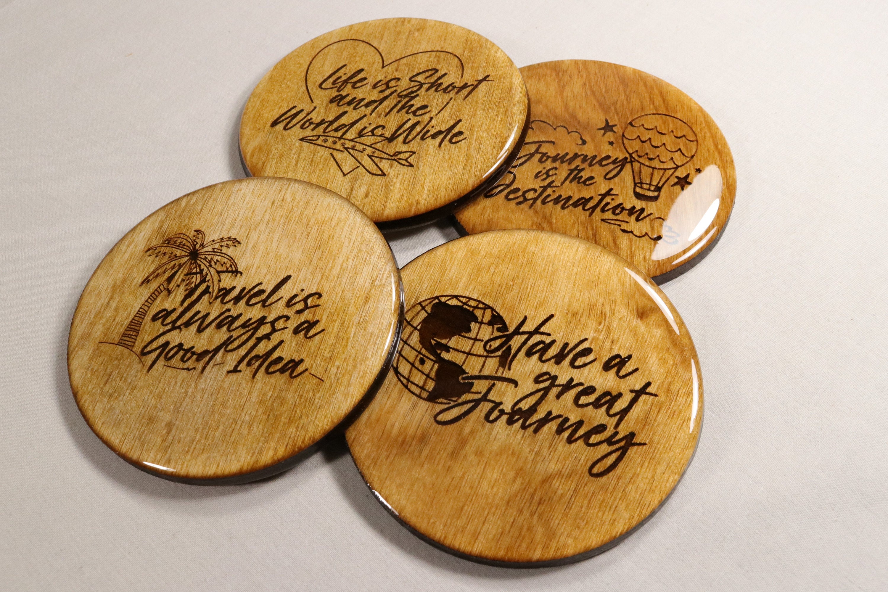 Set of 4 TRAVEL Coasters Premium Quality Coasters With Etsy