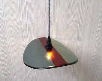 Pendant shade in kiln formed glass