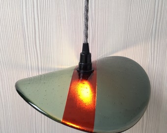 Pendant shade in kiln formed glass