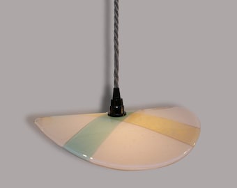 Wall lamp with kiln formed opaque glass light shade in salmon pink