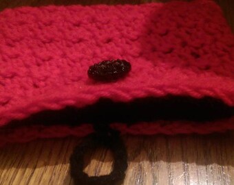 Haak rode bekleed Clutch portemonnee met knop bevestiger