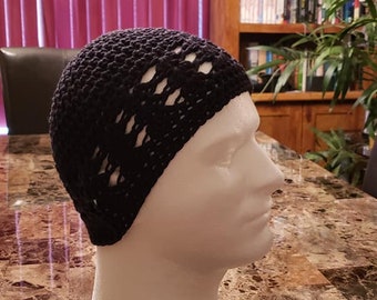 Gehaakte katoenen kufi-pet, pet met schedel